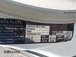 2008 Dodge Grand Caravan Cargo with VIN 1D4HN11H68B186127, listed as a IAAI auction lot 42102062 with 388,255 mi miles. Bid and sale history available at carsss.com. Image 9.