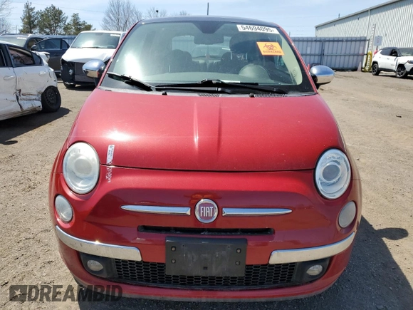 2012 FIAT 500 Lounge with VIN 3C3CFFCR8CT189002, listed as a Copart auction lot 54694095 with 117,497 mi miles and Clean title. Bid and sale history available at DreamBid. Image 5.