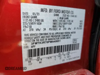 2023 Ford Mustang Mach-E Premium with VIN 3FMTK3R70PMA40851, listed as a Copart auction lot 55997745 with 9,754 mi miles and Salvage title. Bid and sale history available at DreamBid. Image 13.