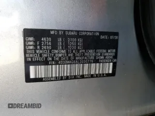 2020 Subaru Legacy Special Sports with VIN 4S3BWAG68L3030776, listed as a Copart auction lot 84421784 with 32,651 mi miles and Salvage Title. Bid and sale history available at carsss.com. Image 12.
