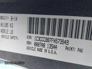 2015 Chrysler 200 S with VIN 1C3CCCBB7FN573949, listed as a IAAI auction lot 41314490 with 112,410 mi miles and . Bid and sale history available at DreamBid. Image 9.