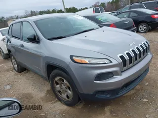 2014 Jeep Cherokee Sport with VIN 1C4PJMAB1EW264402, listed as a IAAI auction lot 41534556 with 205,950 mi miles. Bid and sale history available at carsss.com. Image 1.