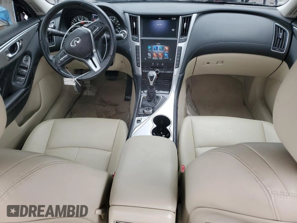 2020 Infiniti Q50 with VIN JN1EV7AR3LM252421, listed as a Copart auction lot 52086965 with 37,087 mi miles and Salvage Title. Bid and sale history available at DreamBid. Image 8.