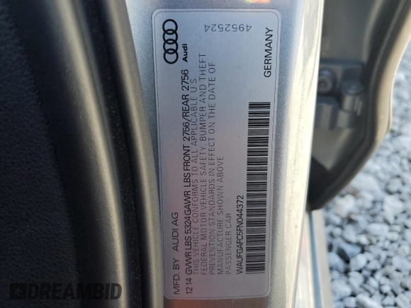 2015 Audi A6 Premium Plus z VIN WAUFGAFC5FN044372, wystawiony jako Copart lot #53785385 z przebiegiem 108 015 mil mil oraz Szkoda całkowita • Salvage title. Historia ofert i sprzedaży dostępna na DreamBid. Obrazek 13.