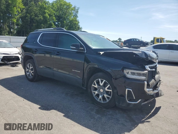 2021 GMC Acadia SLT with VIN 1GKKNMLS6MZ129235, listed as a Copart auction lot 57599215 with 91,820 mi miles and Salvage title. Bid and sale history available at DreamBid. Image 4.