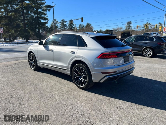 2019 Audi Q8 Premium Plus with VIN WA1EVAF14KD017080, listed as a Copart auction lot 43855065 with 102,846 mi miles and Clean Title. Bid and sale history available at carsss.com. Image 3.