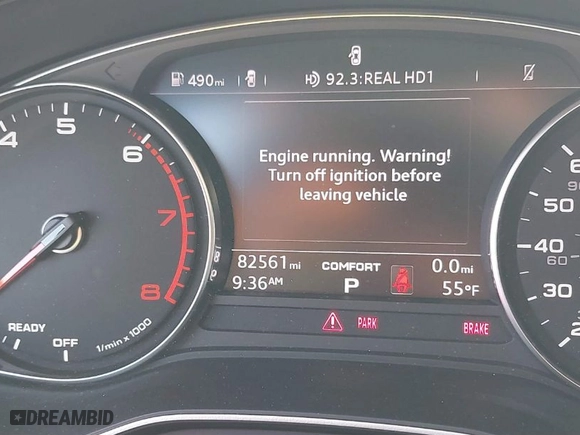 2018 Audi A4 Premium with VIN WAUKMAF47JN013150, listed as a IAAI auction lot 41425030 with 82,561 mi miles. Bid and sale history available at carsss.com. Image 15.