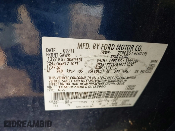 2012 Ford Explorer с VIN 1FMHK7B85CGA35990, выставлен на аукционе IAAI как лот 42715410 с пробегом 178 623 миль миль и . История ставок и продаж доступна на DreamBid. Изображение 9.