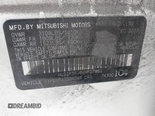 2019 Mitsubishi Mirage ES с VIN ML32F3FJ6KHF07861, выставлен на аукционе IAAI как лот 42391776 с пробегом 43 848 миль миль и . История ставок и продаж доступна на DreamBid. Изображение 9.