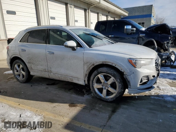 2020 Audi Q3 Premium with VIN WA1AECF38L1024869, listed as a Copart auction lot 46295685 with 124,720 mi miles and Salvage Title. Bid and sale history available at carsss.com. Image 4.
