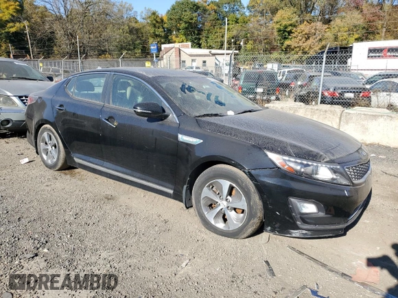 2014 Kia Optima Hybrid LX with VIN KNAGM4AD2E5070361, listed as a Copart auction lot 76683834 with 0 mi miles and Salvage Title. Bid and sale history available at carsss.com. Image 4.