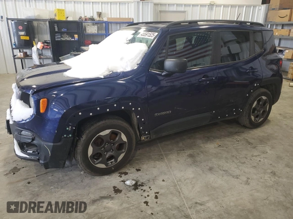 2016 Jeep Renegade Latitude with VIN ZACCJABW6GPC42409, listed as a Copart auction lot 45591525 with 108,576 mi miles and Salvage Title. Bid and sale history available at DreamBid. Image 1.