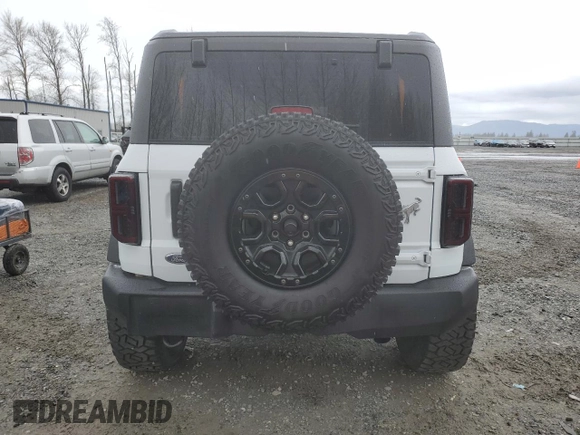 2022 Ford Bronco with VIN 1FMEE5BP7NLB60151, listed as a Copart auction lot 50958365 with 24,594 mi miles and Salvage Title. Bid and sale history available at DreamBid. Image 6.
