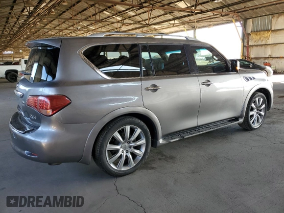 2012 Infiniti QX56 7-passenger with VIN JN8AZ2NF9C9515733, listed as a Copart auction lot 78267924 with 147,493 mi miles and Clean Title. Bid and sale history available at carsss.com. Image 3.