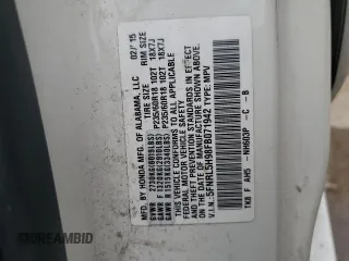 2015 Honda Odyssey Touring Elite с VIN 5FNRL5H98FB071942, выставлен на аукционе Copart как лот 57132464 с пробегом 148 015 миль миль и Списание • Salvage title. История ставок и продаж доступна на DreamBid. Изображение 13.