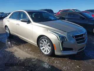 2014 Cadillac CTS Sedan RWD with VIN 1G6AP5SX8E0184038, listed as a IAAI auction lot 41235258 with 107,420 mi miles. Bid and sale history available at carsss.com. Image 1.