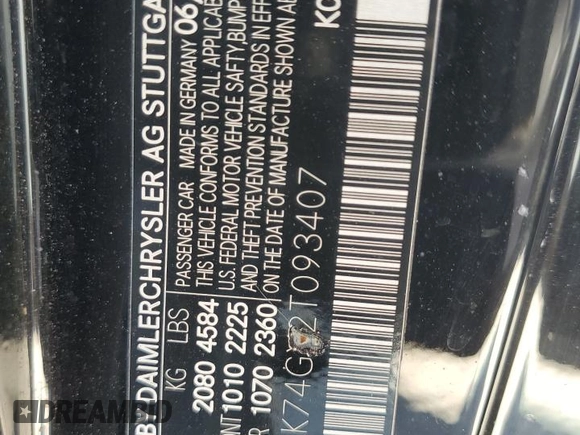 2002 Mercedes-Benz CLK 55 AMG with VIN WDBLK74GX2T093407, listed as a Copart auction lot 42974935 with 123,941 mi miles and Salvage Title. Bid and sale history available at DreamBid. Image 12.