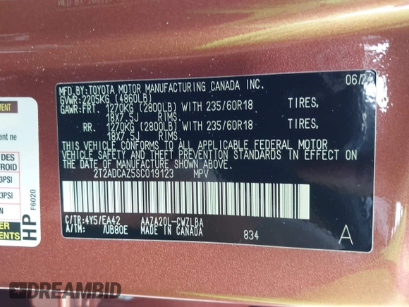 2025 Lexus NX 250 z VIN 2T2ADCAZ5SC019123, wystawiony jako IAAI lot #41485688 z przebiegiem 4 189 mil mil oraz . Historia ofert i sprzedaży dostępna na DreamBid. Obrazek 9.