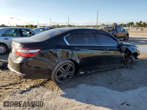 2017 Honda Accord Sedan Sport with VIN 1HGCR2F50HA164325, listed as a Copart auction lot 85436024 with 74,249 mi miles and Salvage Title. Bid and sale history available at carsss.com. Image 3.