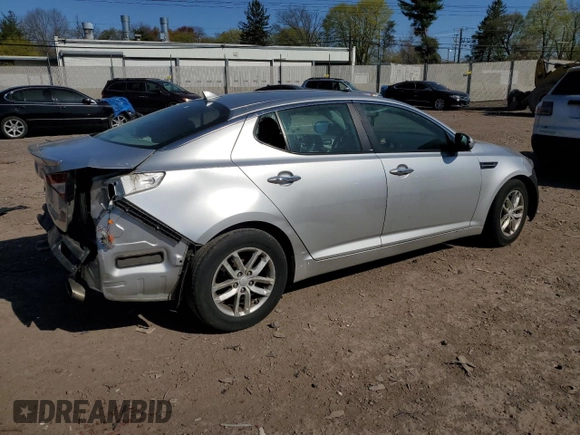 2013 Kia Optima LX with VIN KNAGM4A7XD5390018, listed as a Copart auction lot 53112915 with 0 mi miles and Salvage Title. Bid and sale history available at carsss.com. Image 3.