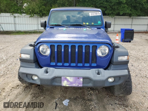 2018 Jeep Wrangler Unlimited Sport S with VIN 1C4HJXDG9JW290429, listed as a Copart auction lot 57270815 with 85,594 mi miles and Salvage title. Bid and sale history available at DreamBid. Image 5.
