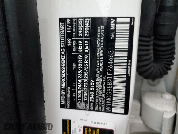 2020 Mercedes-Benz GLC 300 z VIN W1N0G8EBXLF764663, wystawiony jako Copart lot #86875684 z przebiegiem 42 438 mil mil oraz Szkoda całkowita • Salvage title. Historia ofert i sprzedaży dostępna na DreamBid. Obrazek 12.