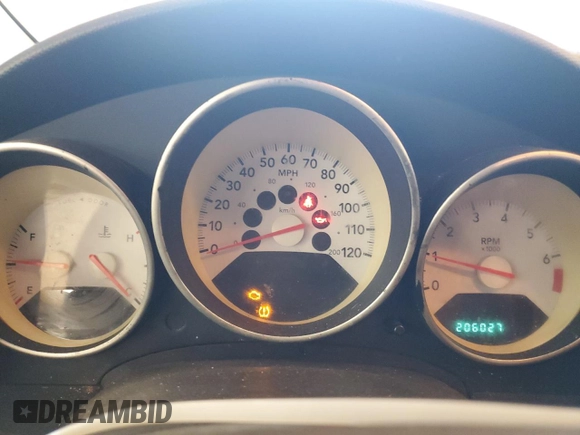 2008 Dodge Caliber SXT with VIN 1B3HB48CX8D665433, listed as a Copart auction lot 55742745 with 206,027 mi miles and Salvage Title. Bid and sale history available at carsss.com. Image 9.