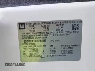 2013 Chevrolet Silverado 1500 LT with VIN 3GCPKSE71DG300433, listed as a IAAI auction lot 41769366 with 210,857 mi miles. Bid and sale history available at carsss.com. Image 9.