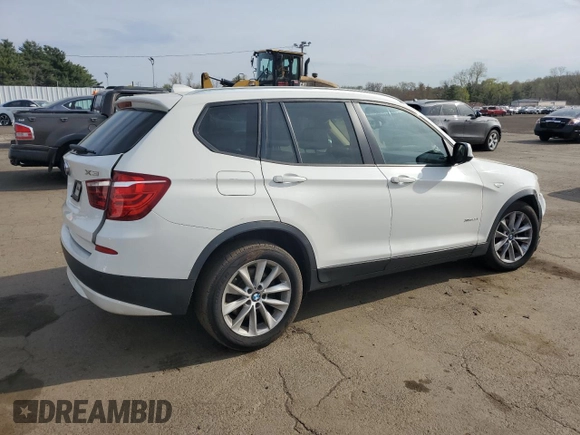2013 BMW X3 xDrive28i with VIN 5UXWX9C5XD0A20457, listed as a Copart auction lot 54404445 with 126,295 mi miles and Salvage Title. Bid and sale history available at DreamBid. Image 3.