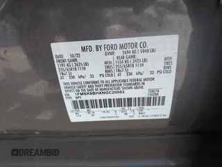 2022 Ford Explorer с VIN 1FMSK8BHXNGC20082, выставлен на аукционе IAAI как лот 42386663 с пробегом 10 807 миль миль и . История ставок и продаж доступна на DreamBid. Изображение 9.