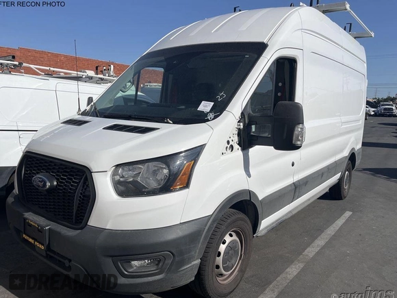 2023 Ford Transit Cargo with VIN 1FTBR1X87PKC09251, listed as a IAAI auction lot 42762766 with 20,509 mi miles and . Bid and sale history available at DreamBid. Image 1.