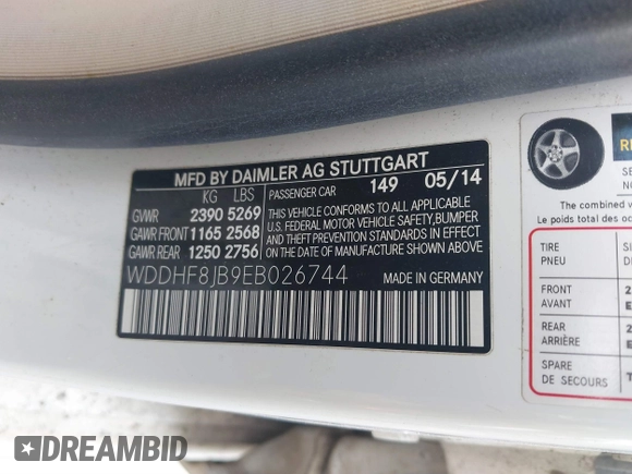 2014 Mercedes-Benz E 350 Luxury with VIN WDDHF8JB9EB026744, listed as a IAAI auction lot 41706586 with 97,354 mi miles and . Bid and sale history available at DreamBid. Image 9.