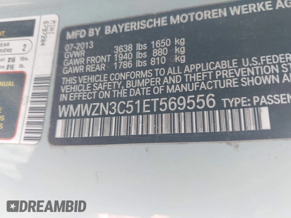 2014 MINI Convertible с VIN WMWZN3C51ET569556, выставлен на аукционе IAAI как лот 42176151 с пробегом 158 846 миль миль и . История ставок и продаж доступна на DreamBid. Изображение 9.