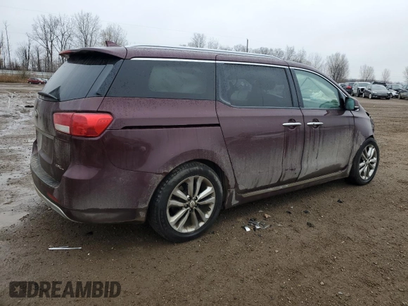2018 Kia Sedona SX-L with VIN KNDME5C16J6375796, listed as a Copart auction lot 83982744 with 108,289 mi miles and Clean Title. Bid and sale history available at carsss.com. Image 3.