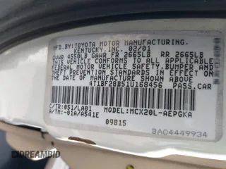 2001 Toyota Avalon XL z VIN 4T1BF28B51U168456, wystawiony jako IAAI lot #42093996 z przebiegiem 276 229 mil mil oraz . Historia ofert i sprzedaży dostępna na DreamBid. Obrazek 9.