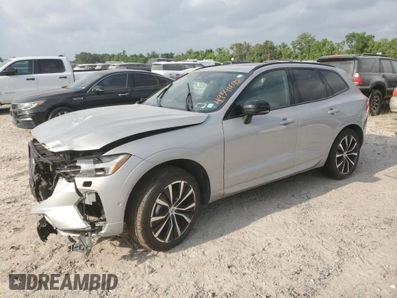 2023 Volvo XC60 Plus Dark Theme with VIN YV4L12RW8P1392949, listed as a Copart auction lot 49341695 with 12,675 mi miles and Salvage Title. Bid and sale history available at carsss.com. Image 1.