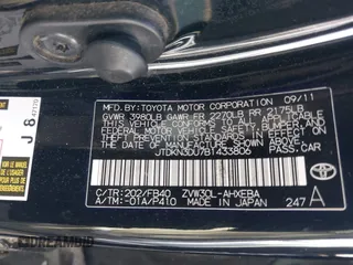2011 Toyota Prius I z VIN JTDKN3DU7B1433806, wystawiony jako IAAI lot #42145016 z przebiegiem 185 755 mil mil oraz . Historia ofert i sprzedaży dostępna na DreamBid. Obrazek 9.