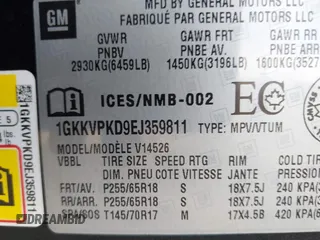2014 GMC Acadia SLE with VIN 1GKKVPKD9EJ359811, listed as a IAAI auction lot 40729300 with 175,688 mi miles and . Bid and sale history available at carsss.com. Image 9.