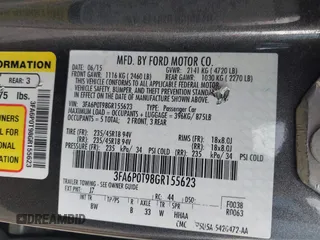 2016 Ford Fusion SE with VIN 3FA6P0T98GR155623, listed as a IAAI auction lot 42657514 with 171,518 mi miles and . Bid and sale history available at DreamBid. Image 9.