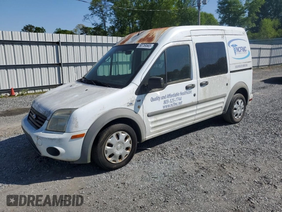 2010 Ford Transit Connect XLT with VIN NM0KS9BN3AT017436, listed as a Copart auction lot 50759565 with 164,798 mi miles and Salvage title. Bid and sale history available at DreamBid. Image 1.