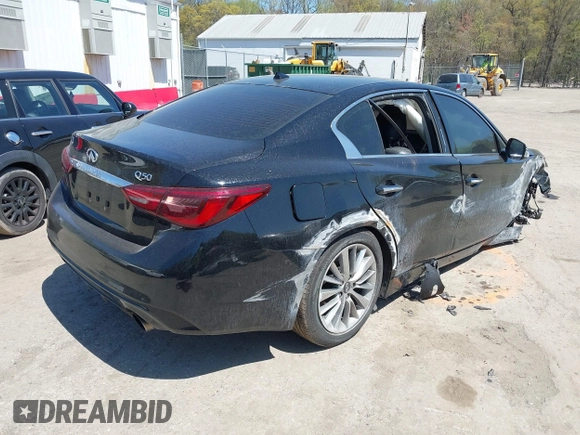 2018 Infiniti Q50 3.0t LUXE with VIN JN1EV7AP8JM357872, listed as a IAAI auction lot 42059854 with 111,640 mi miles. Bid and sale history available at carsss.com. Image 4.