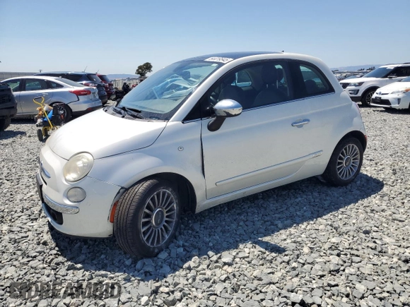 2012 FIAT 500 Lounge with VIN 3C3CFFCR5CT122857, listed as a Copart auction lot 64419545 with 97,605 mi miles and Salvage title. Bid and sale history available at DreamBid. Image 1.