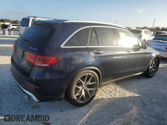 2020 Mercedes-Benz GLC with VIN W1N0G6EB0LF801501, listed as a Copart auction lot 76506974 with 0 mi miles and Salvage Title. Bid and sale history available at carsss.com. Image 3.