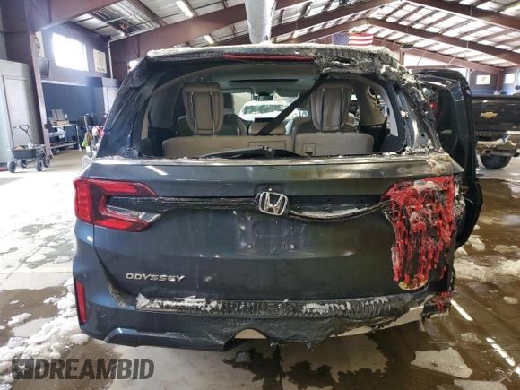 2025 Honda Odyssey EX-L with VIN 5FNRL6H6XSB017869, listed as a Copart auction lot 45461005 with 4,884 mi miles and Salvage Title. Bid and sale history available at carsss.com. Image 6.