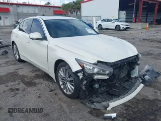 2021 Infiniti Q50 Luxe with VIN JN1EV7BP7MM701341, listed as a IAAI auction lot 42482824 with 71,146 mi miles and . Bid and sale history available at DreamBid. Image 1.