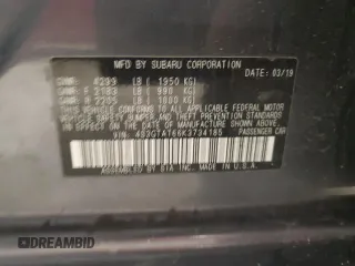 2019 Subaru Impreza Limited with VIN 4S3GTAT66K3734185, listed as a Copart auction lot 54894855 with 57,207 mi miles and Salvage Title. Bid and sale history available at DreamBid. Image 12.