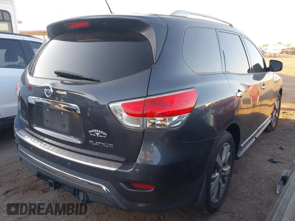 2014 Nissan Pathfinder Platinum with VIN 5N1AR2MN4EC731530, listed as a IAAI auction lot 42590194 with 152,269 mi miles and . Bid and sale history available at DreamBid. Image 4.