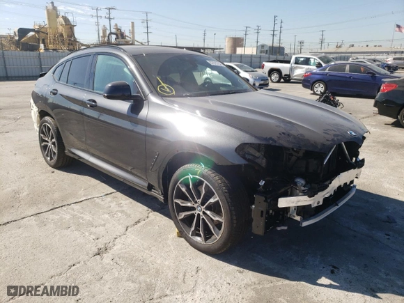 2022 BMW X4 xDrive30i with VIN 5UX33DT01N9L78188, listed as a Copart auction lot 57873752 with 5,151 mi miles. Bid and sale history available at carsss.com. Image 1.