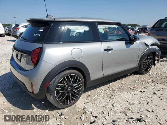 2025 MINI Hardtop Cooper S with VIN WMW23GD00S2W74060, listed as a Copart auction lot 52106175 with 410 mi miles and Salvage Title. Bid and sale history available at DreamBid. Image 3.