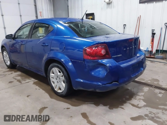 2014 Dodge Avenger SE with VIN 1C3CDZAB5EN130585, listed as a IAAI auction lot 41740971 with 191,519 mi miles. Bid and sale history available at carsss.com. Image 3.